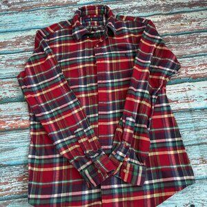 Men's Multi Colored Plaid Long Sleeve Button Up shirt Classic Fit